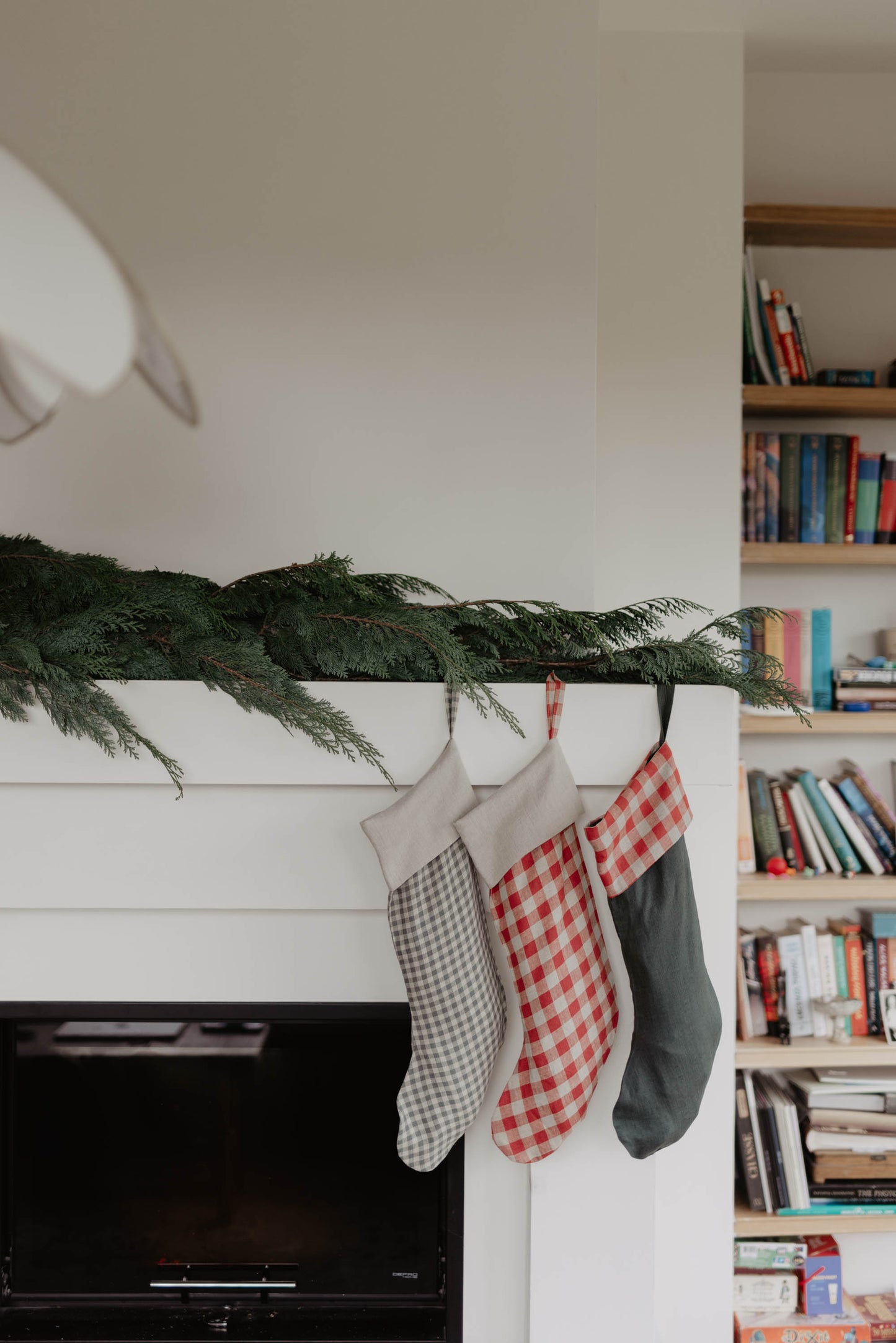 Large linen Christmas Stocking