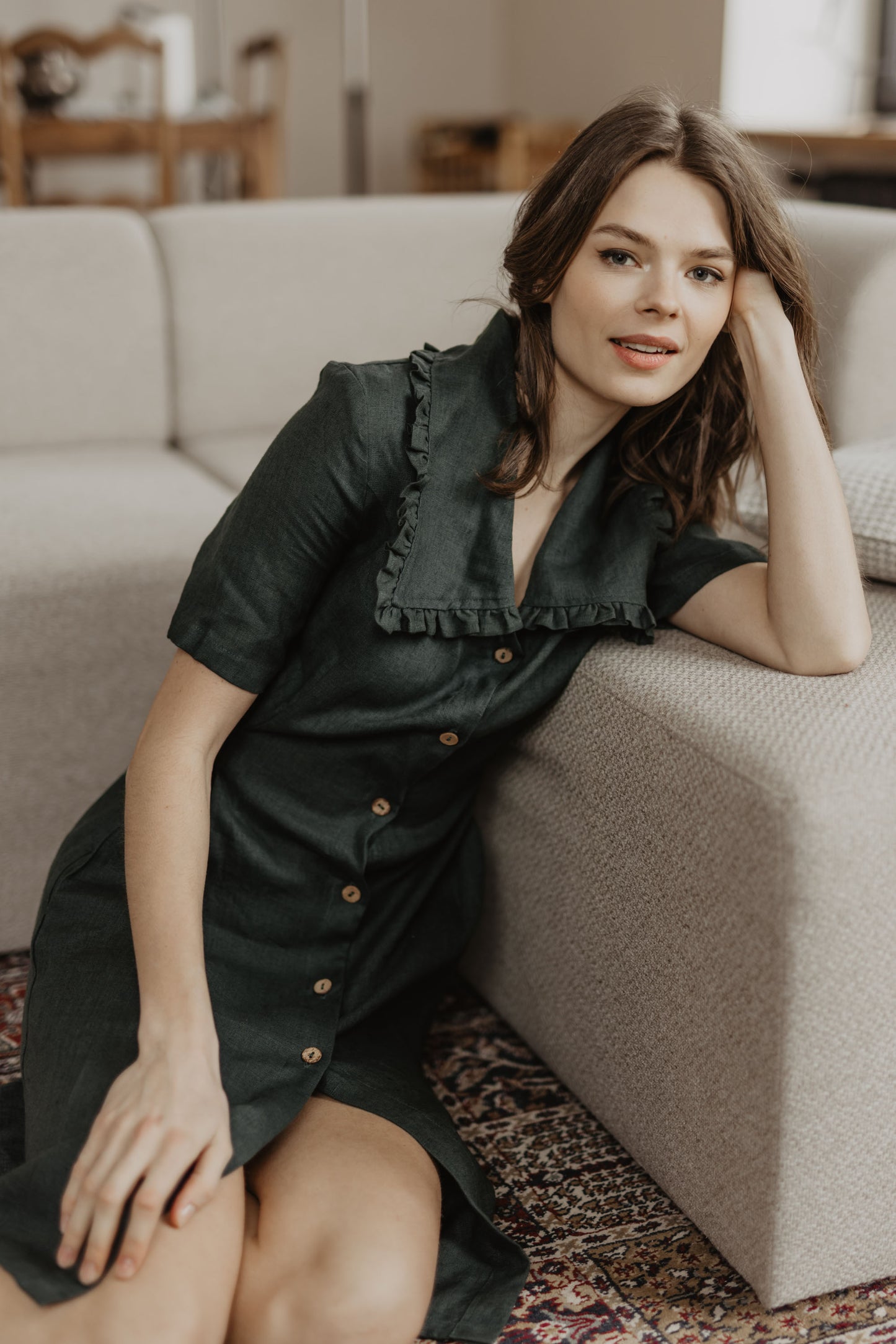 Women's linen dress Melnrage