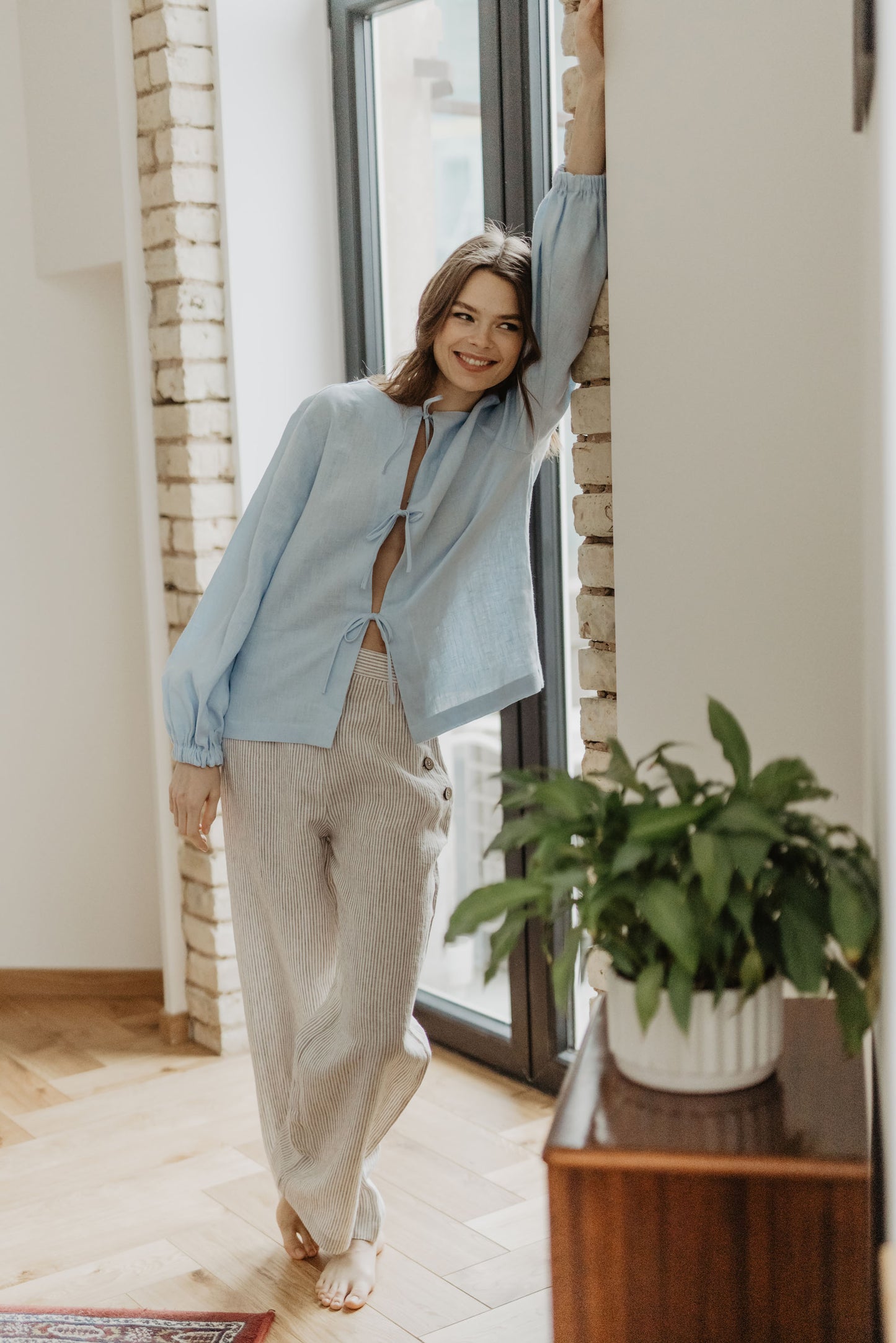 Women's linen blouse Nida