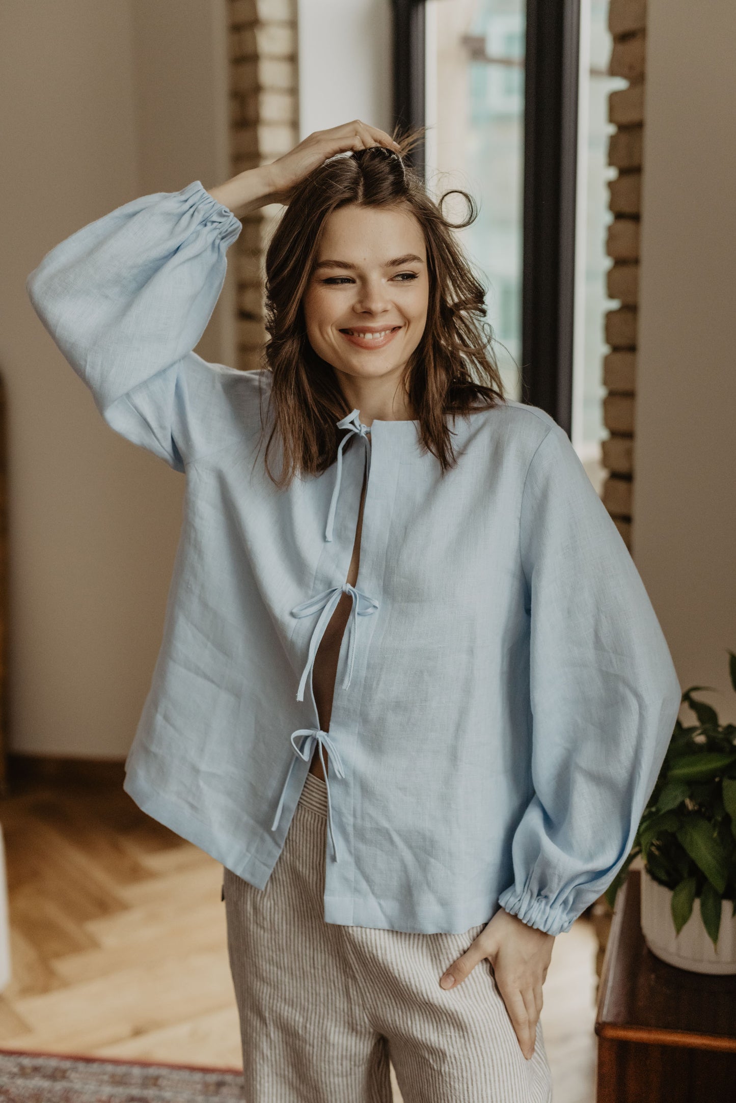 Women's linen blouse Nida