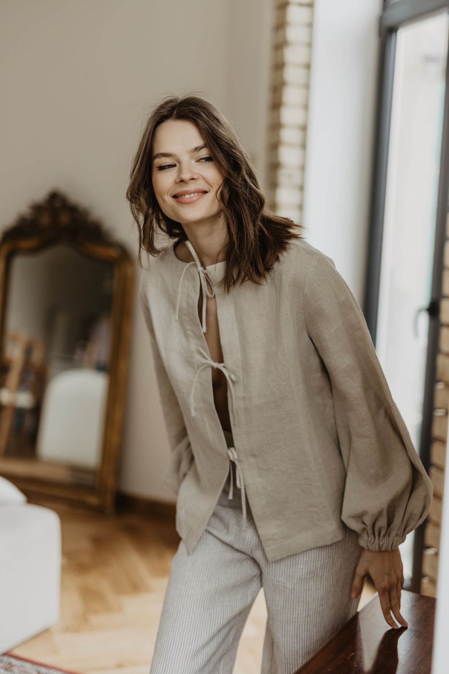 Women's linen blouse Nida