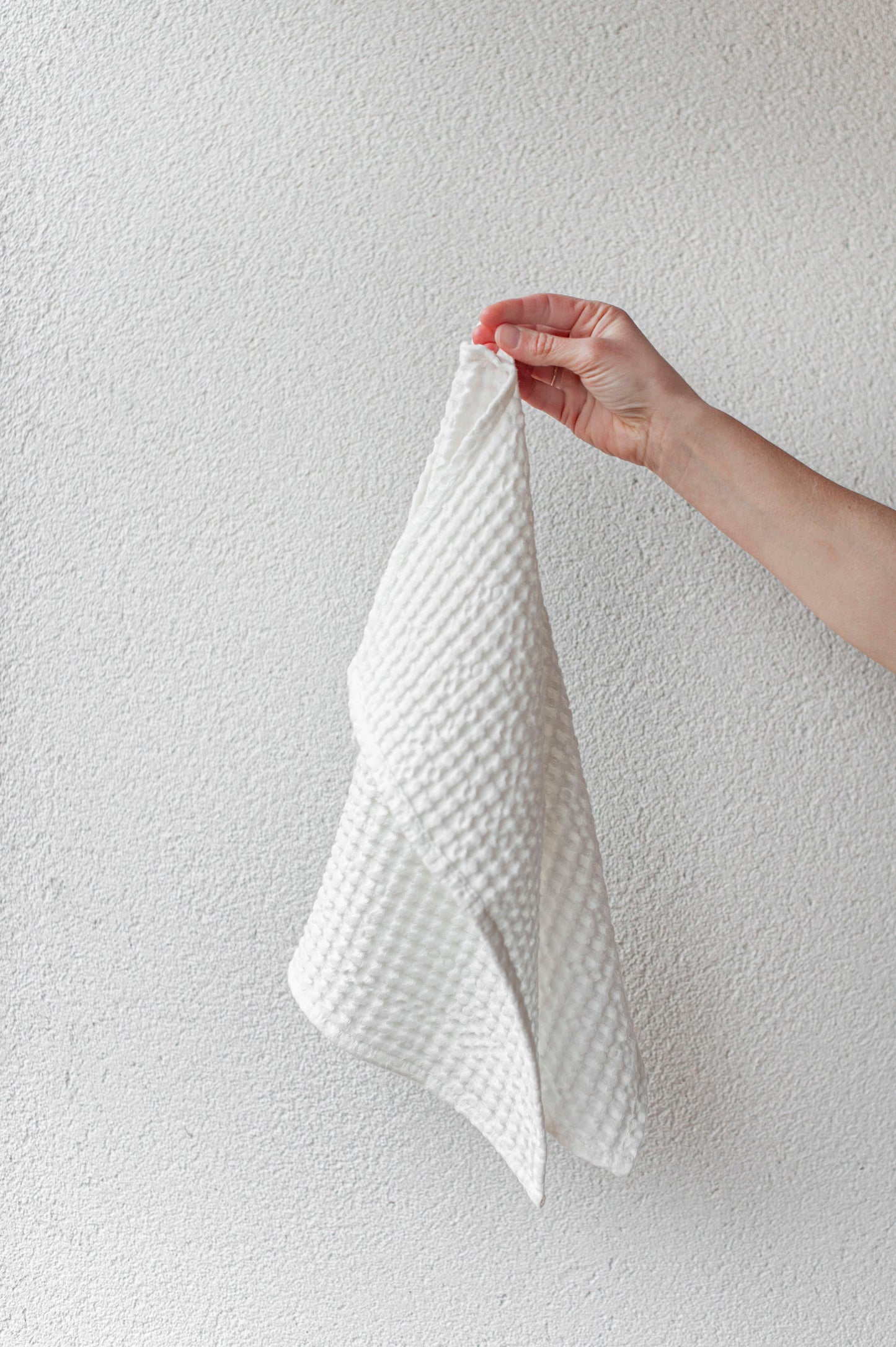 Waffle linen face towel
