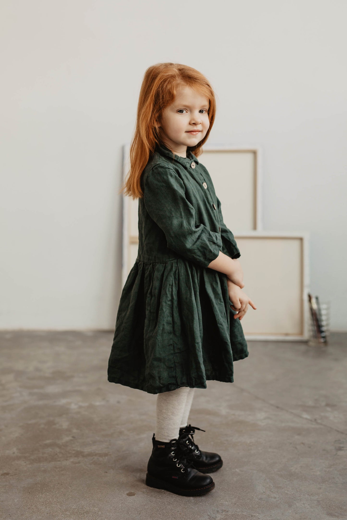 Girls linen dress MEDEINA