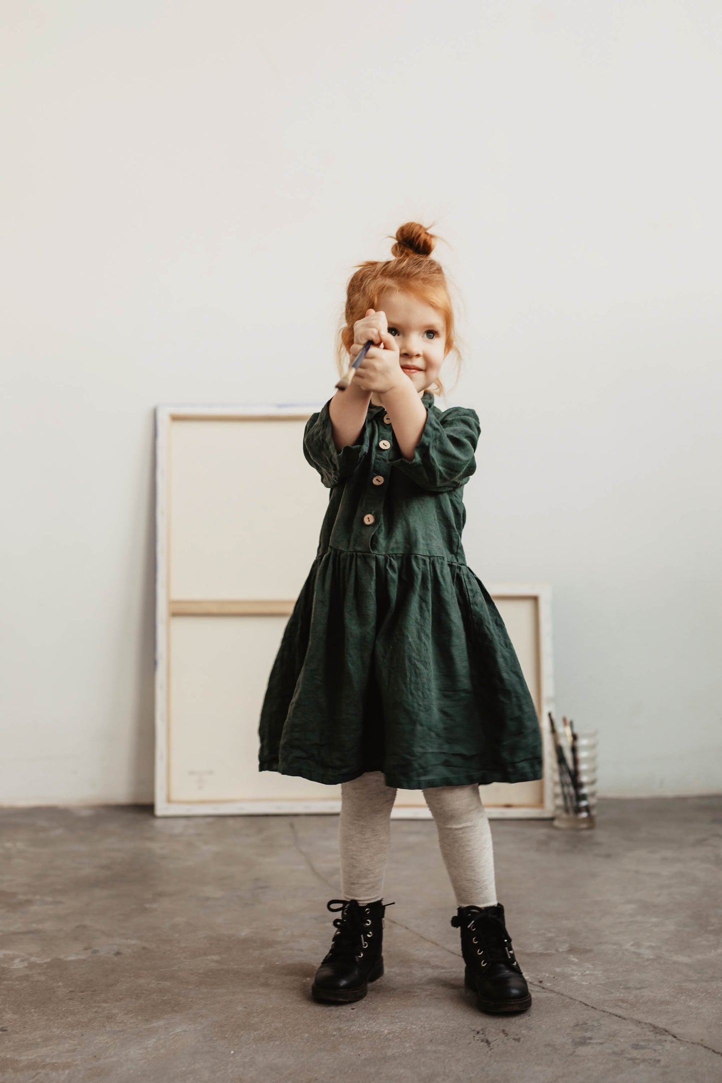 Girls linen dress MEDEINA