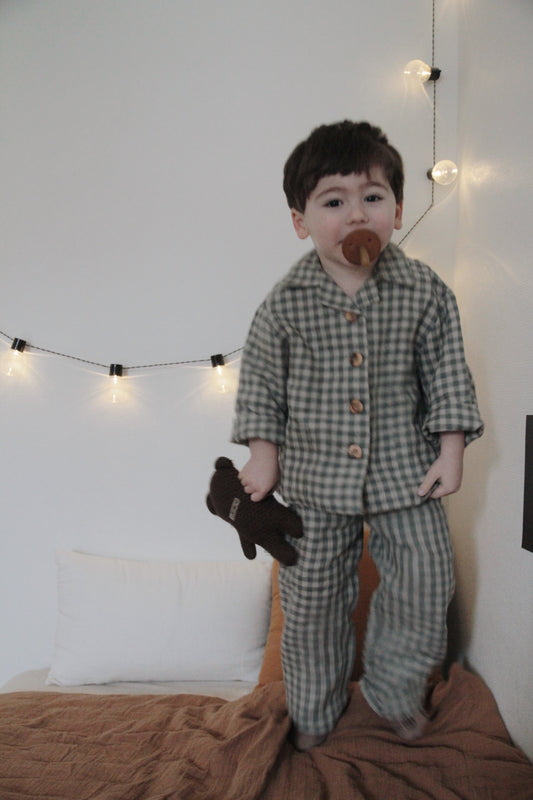 Linen pajama set for kids Žemeliukas