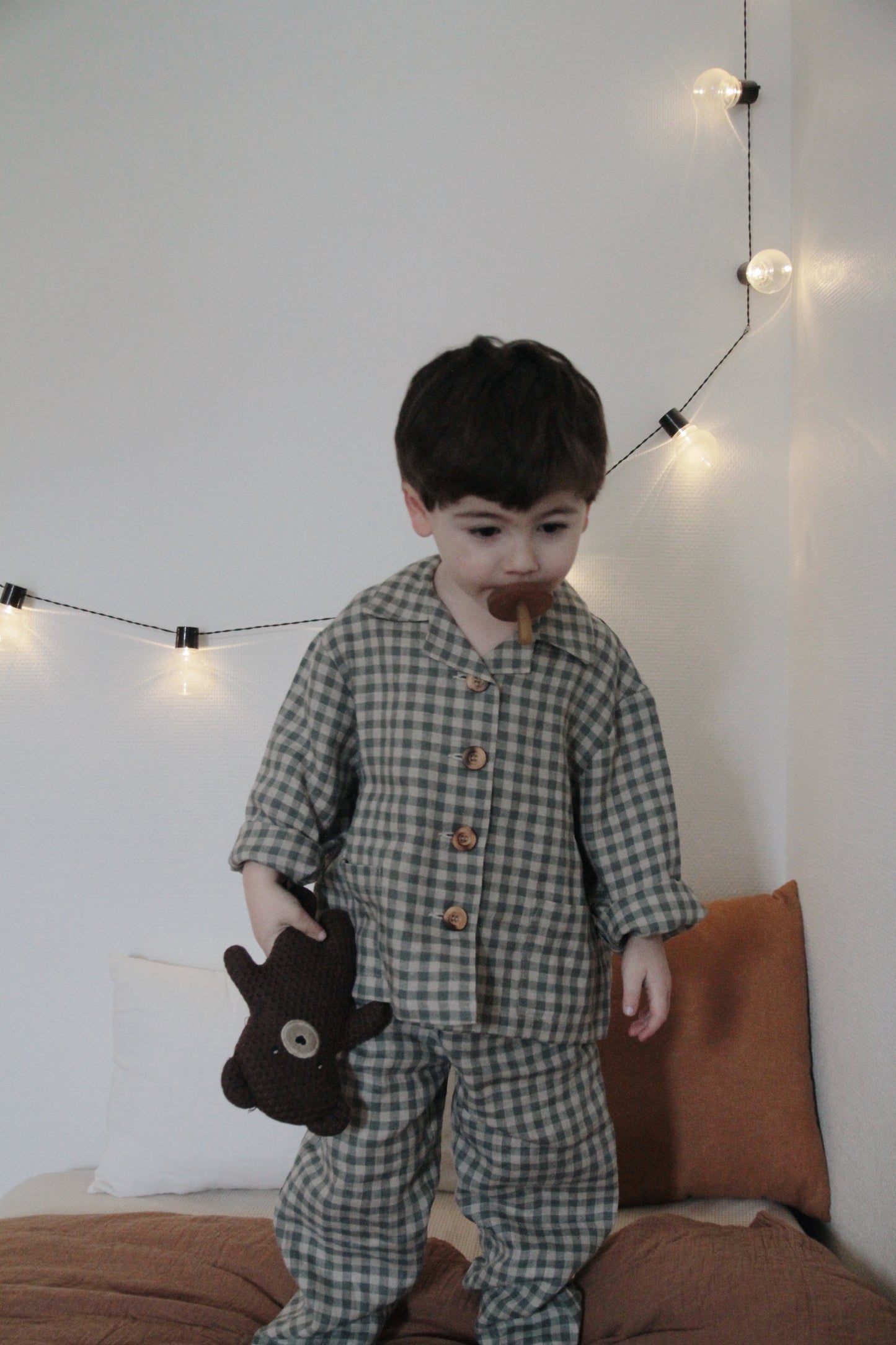 Linen pajama set for kids Žemeliukas