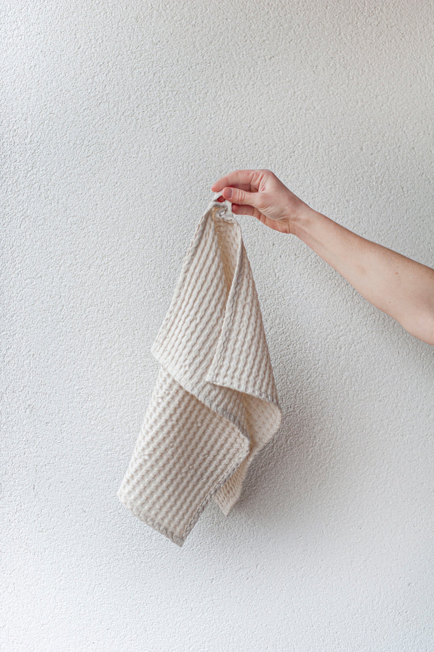 Waffle linen face towel