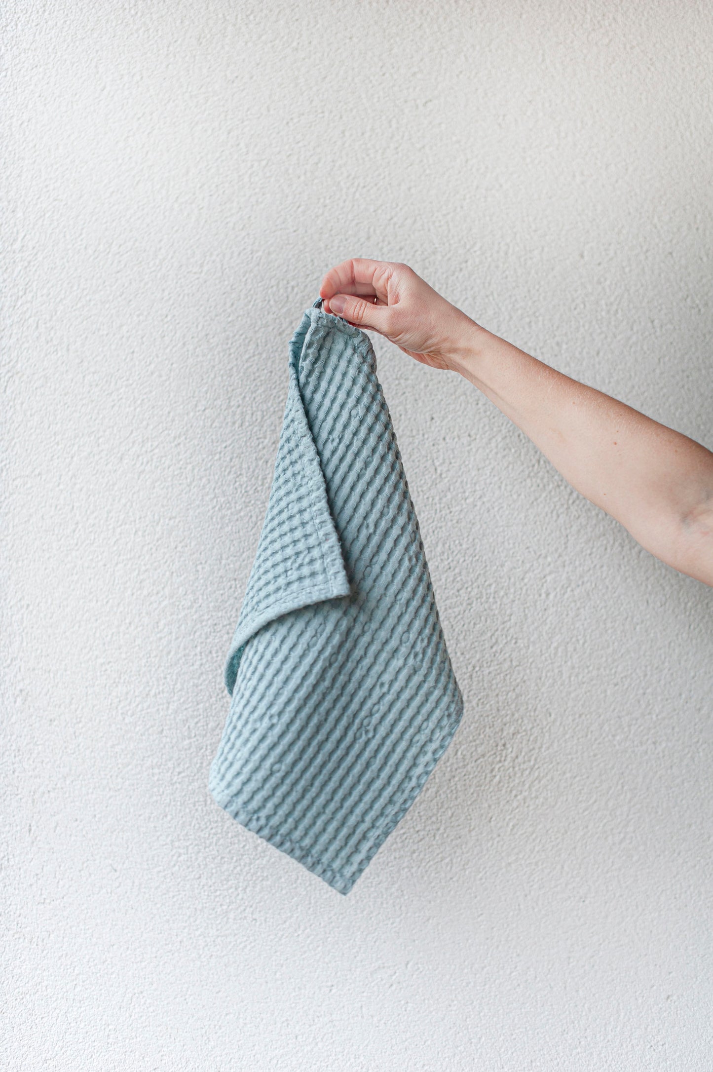 Waffle linen face towel