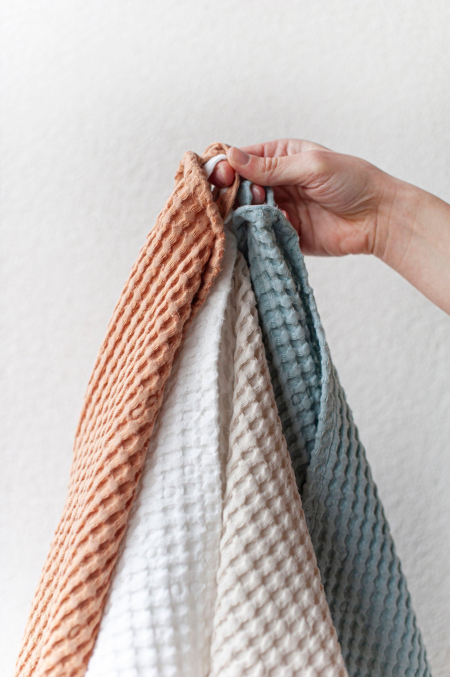 Waffle linen face towel