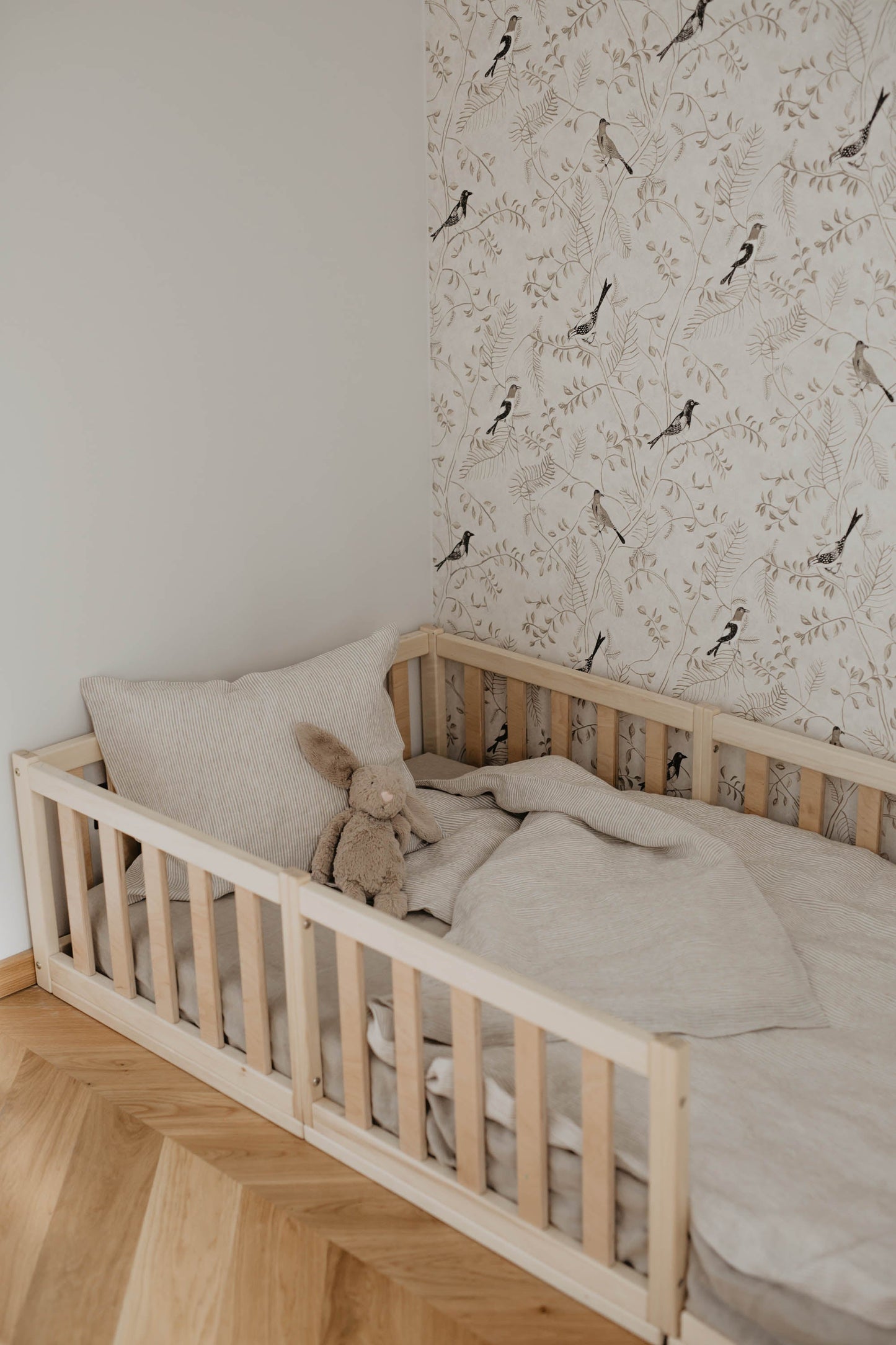 Natural linen baby bedding set
