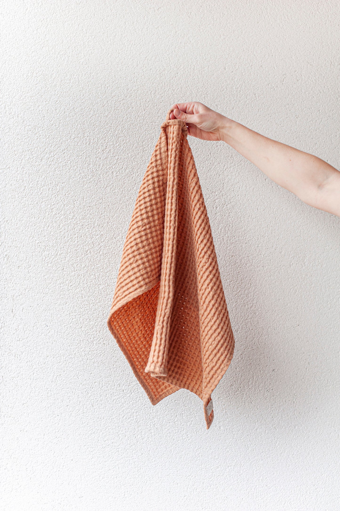 Waffle linen hand towel