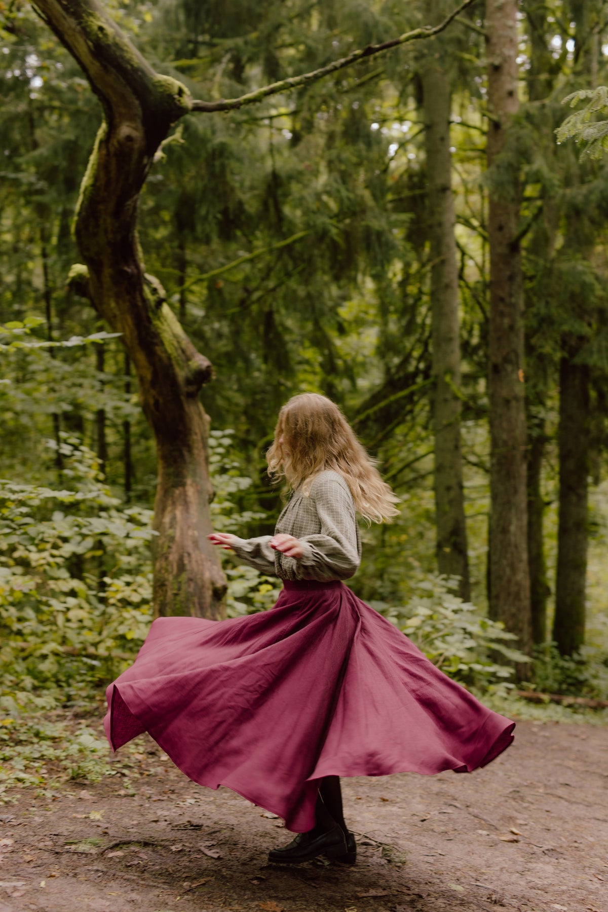 Full circle linen skirt Saulė