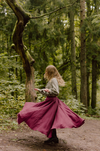 Full circle linen skirt Saulė
