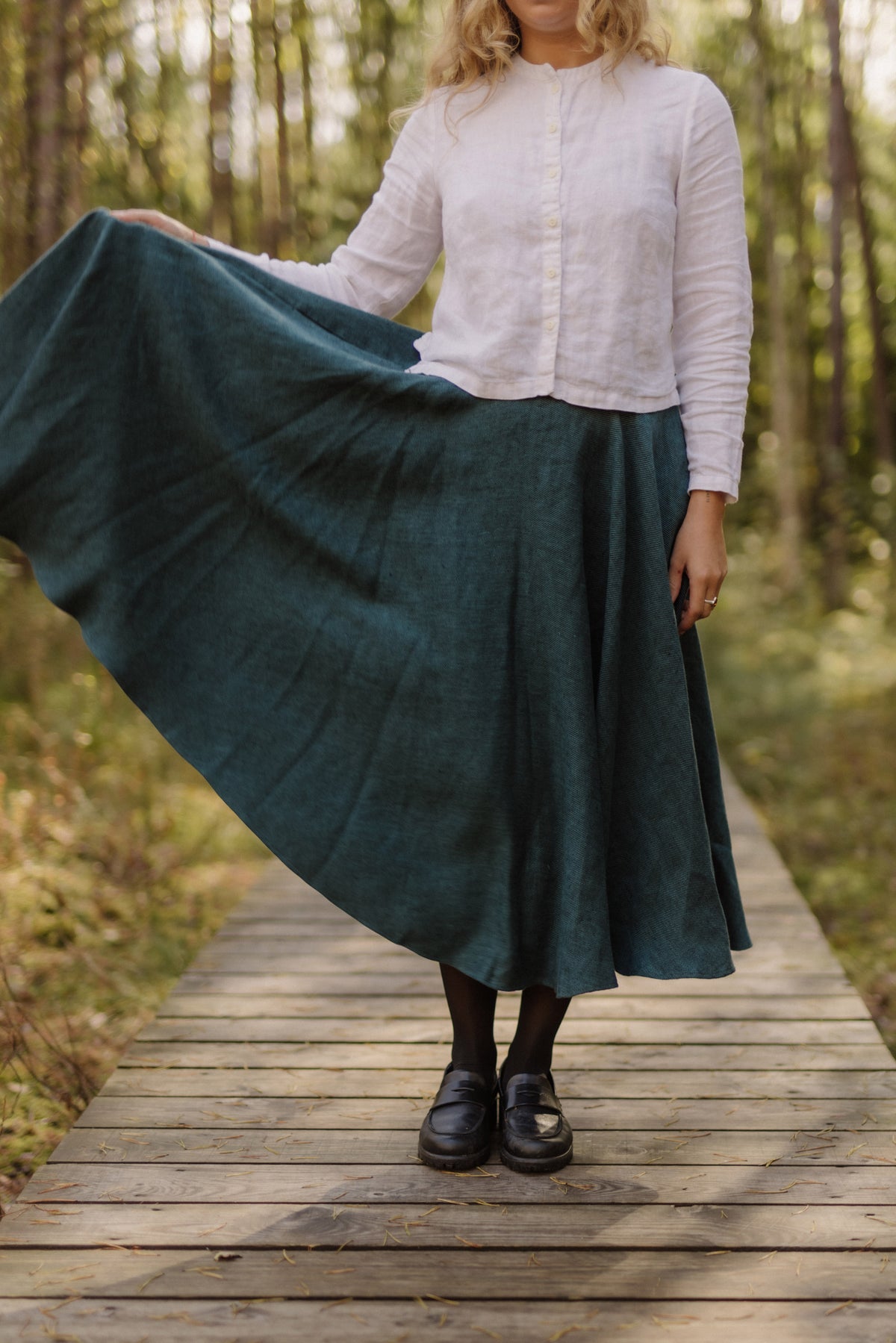 Full circle linen skirt Saulė