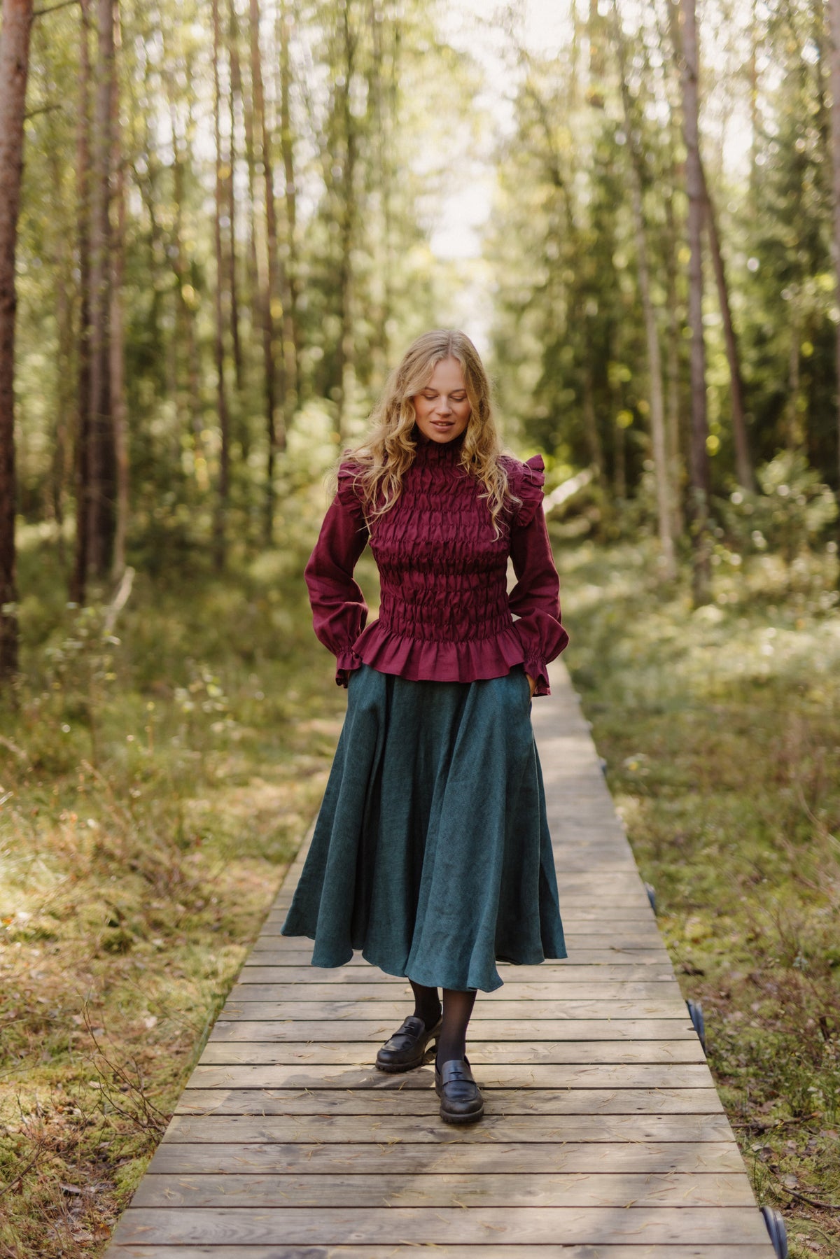 Full circle linen skirt Saulė