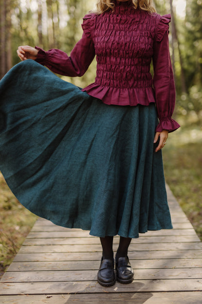 Full circle linen skirt Saulė