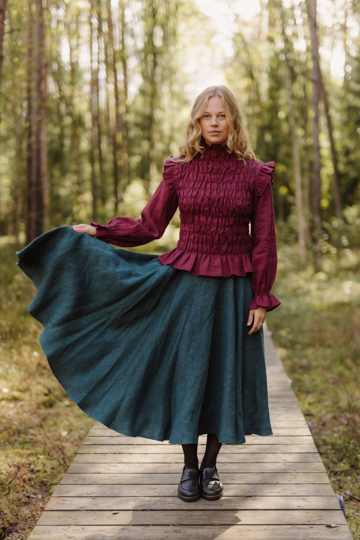 Full circle linen skirt Saulė
