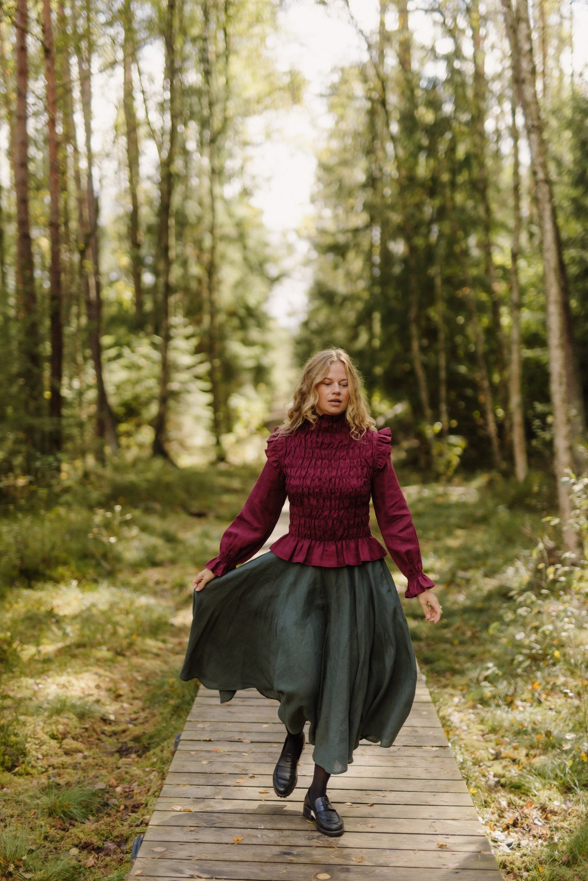 Full circle linen skirt Saulė