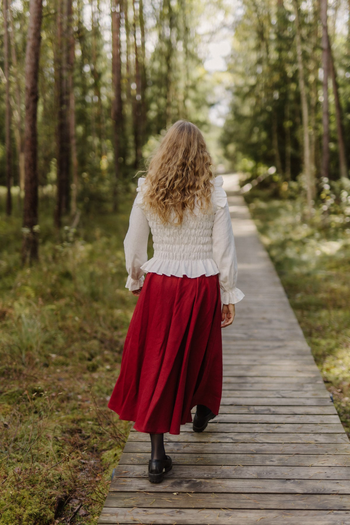 Full circle linen skirt Saulė
