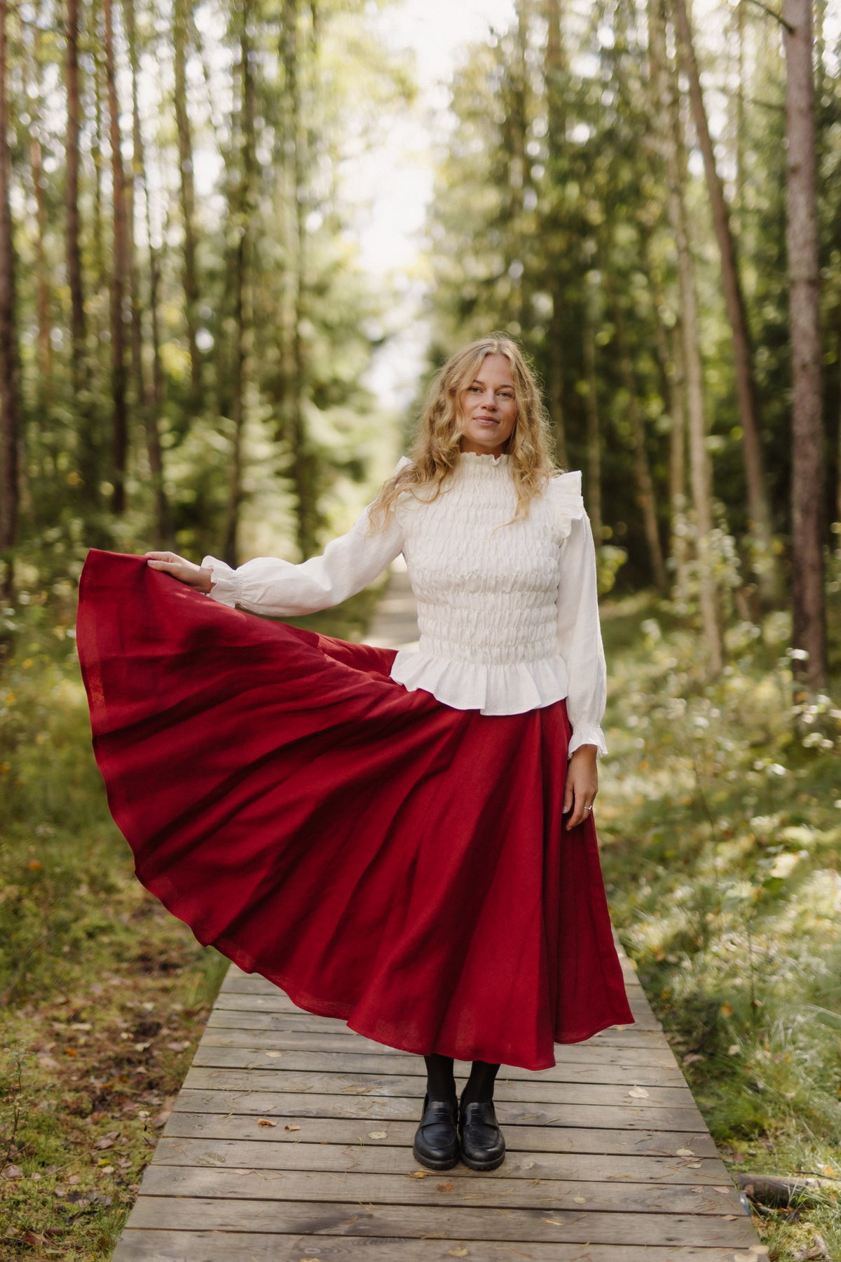 Full circle linen skirt Saulė