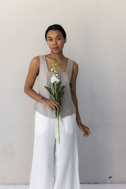 Women's linen vest Dusk