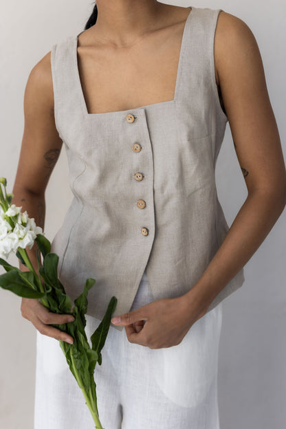 Women's linen vest Dusk