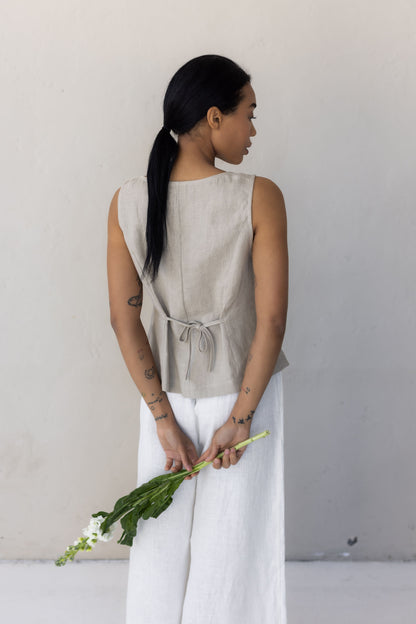 Women's linen vest Dusk