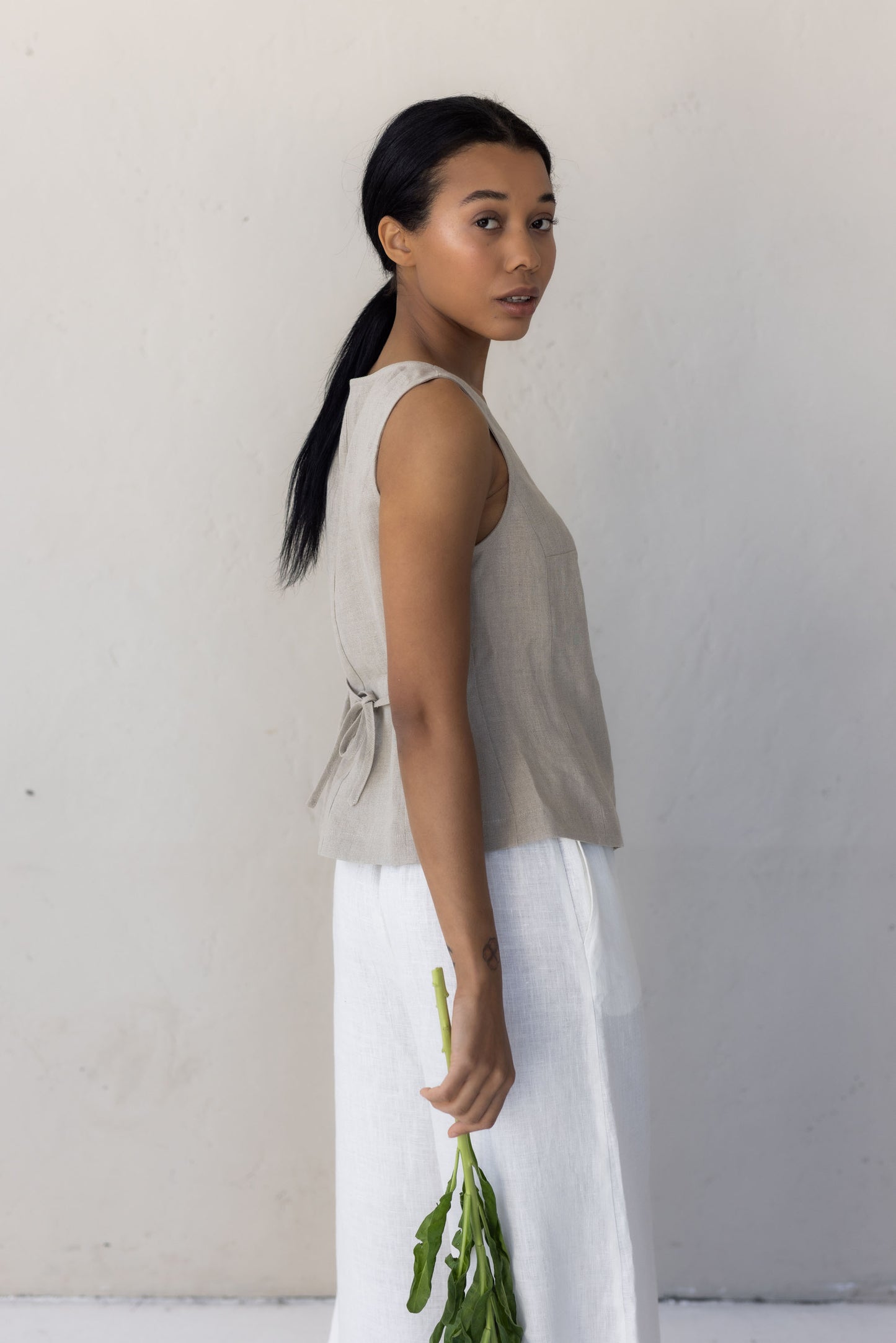 Women's linen vest Dusk