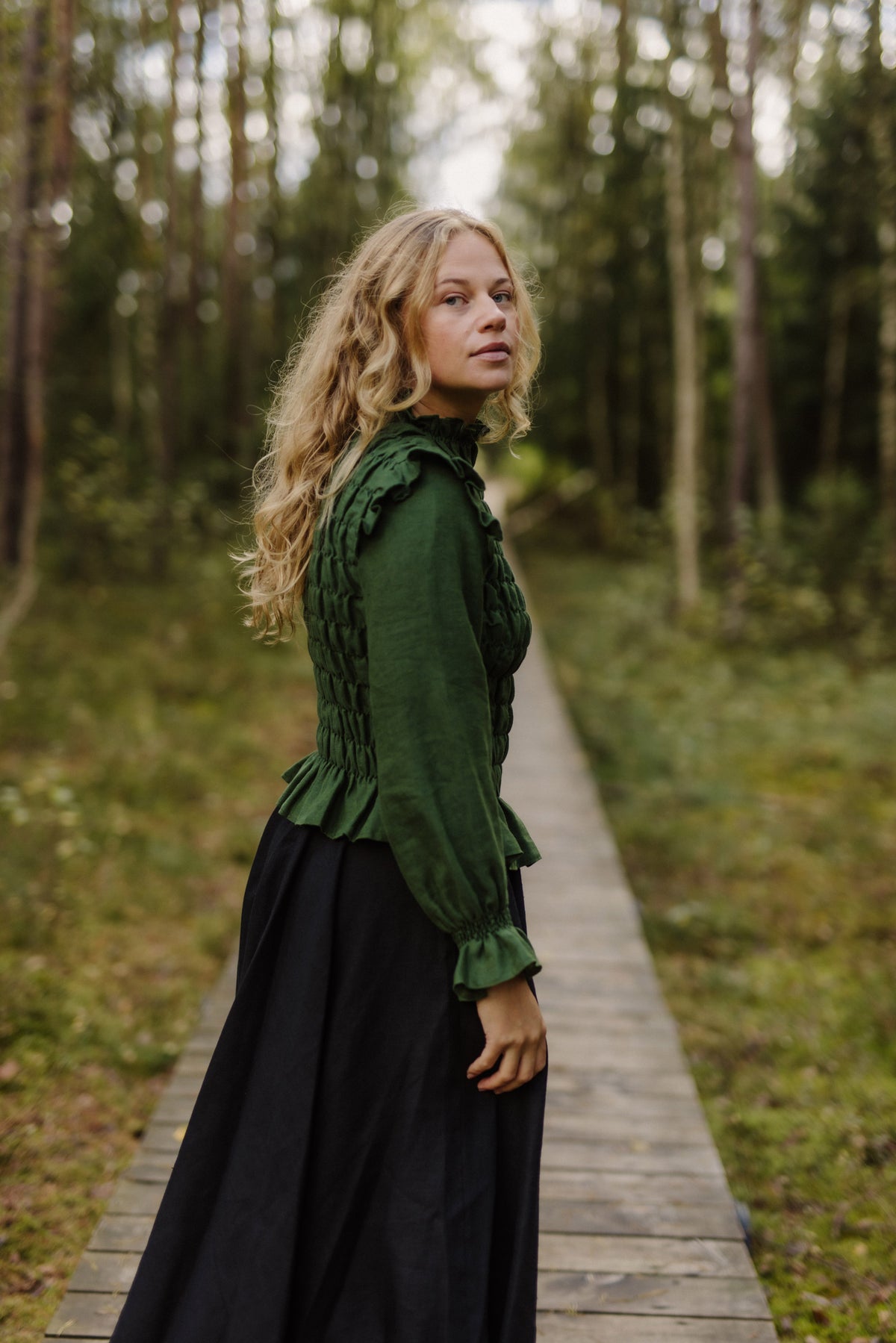 Full circle linen skirt Saulė