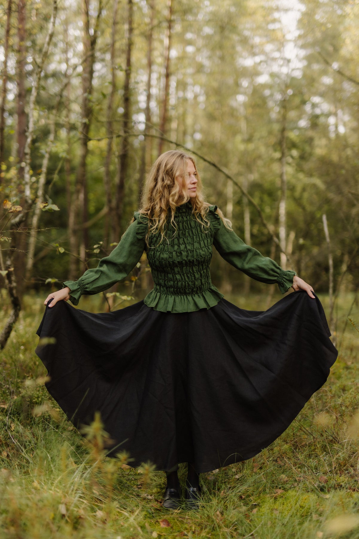 Full circle linen skirt Saulė