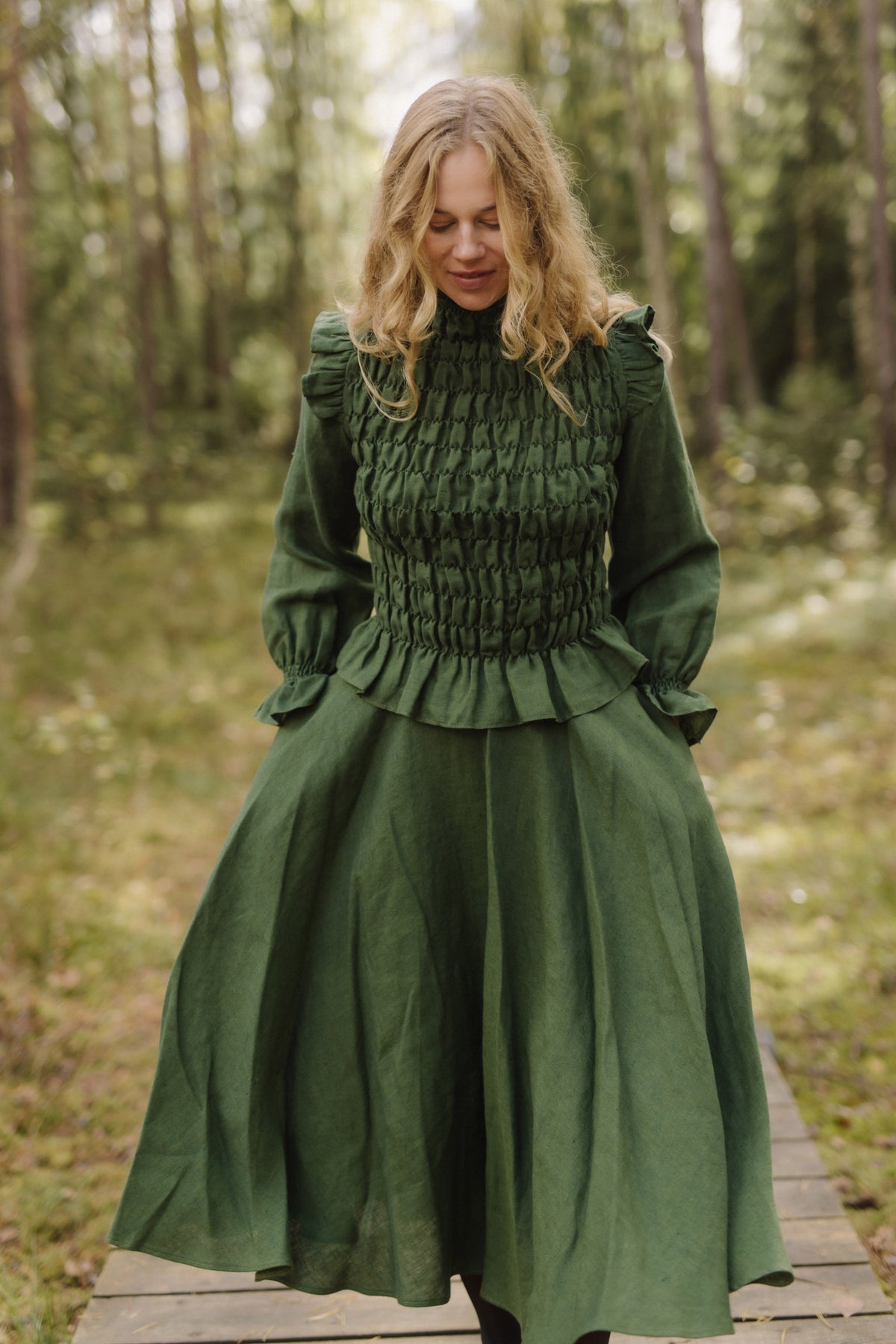 Full circle linen skirt Saulė