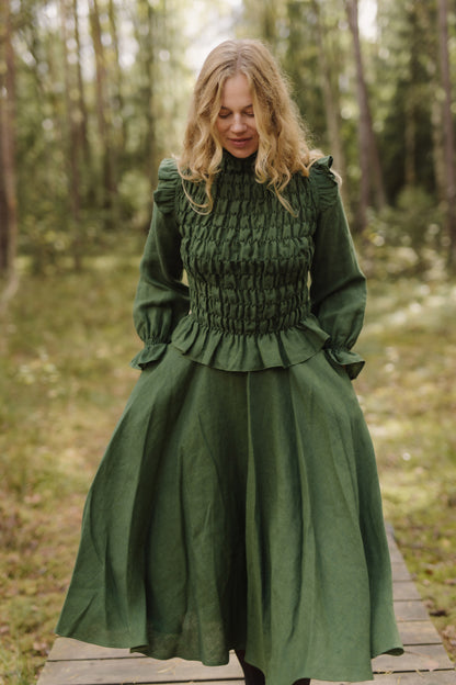 Full circle linen skirt Saulė