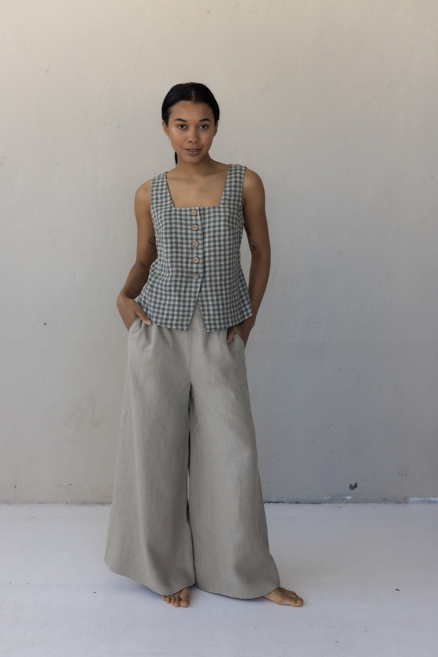 Women's linen vest Dusk