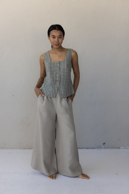 Women's linen vest Dusk