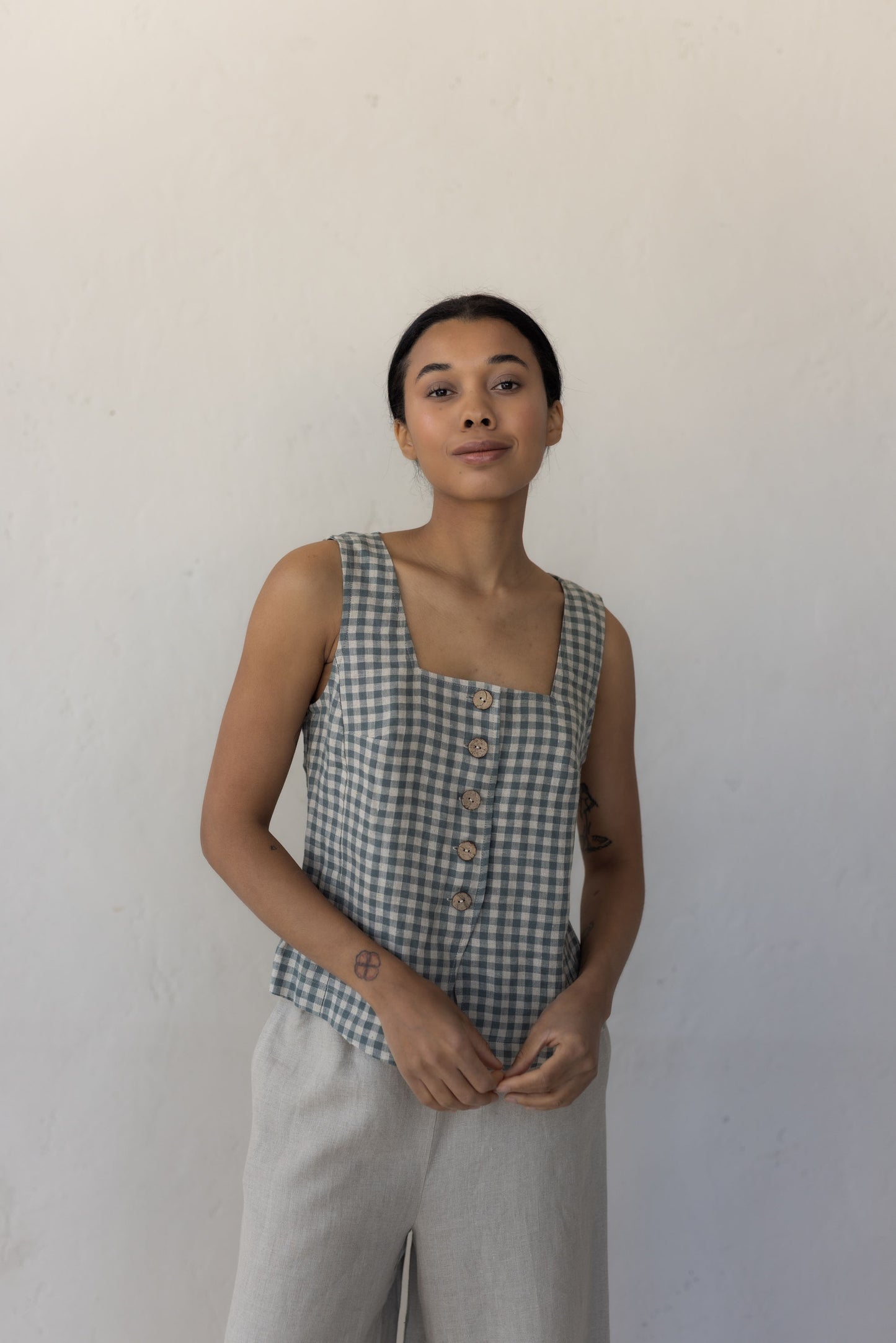 Women's linen vest Dusk