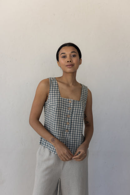 Women's linen vest Dusk