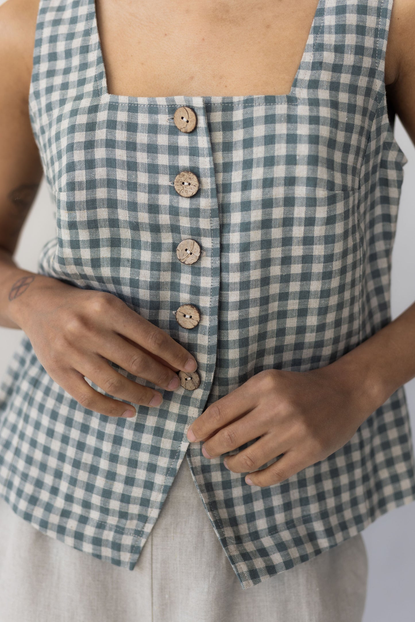 Women's linen vest Dusk