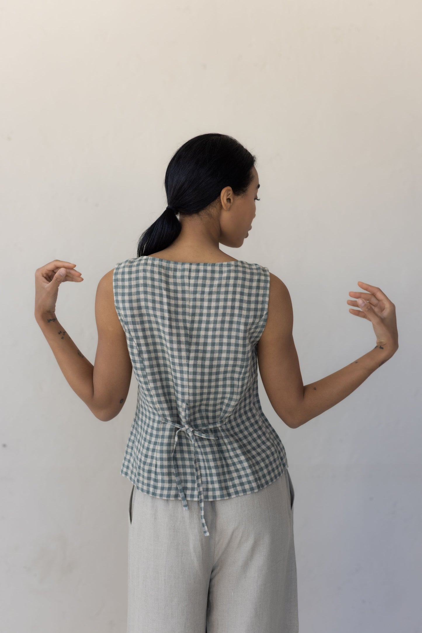 Women's linen vest Dusk