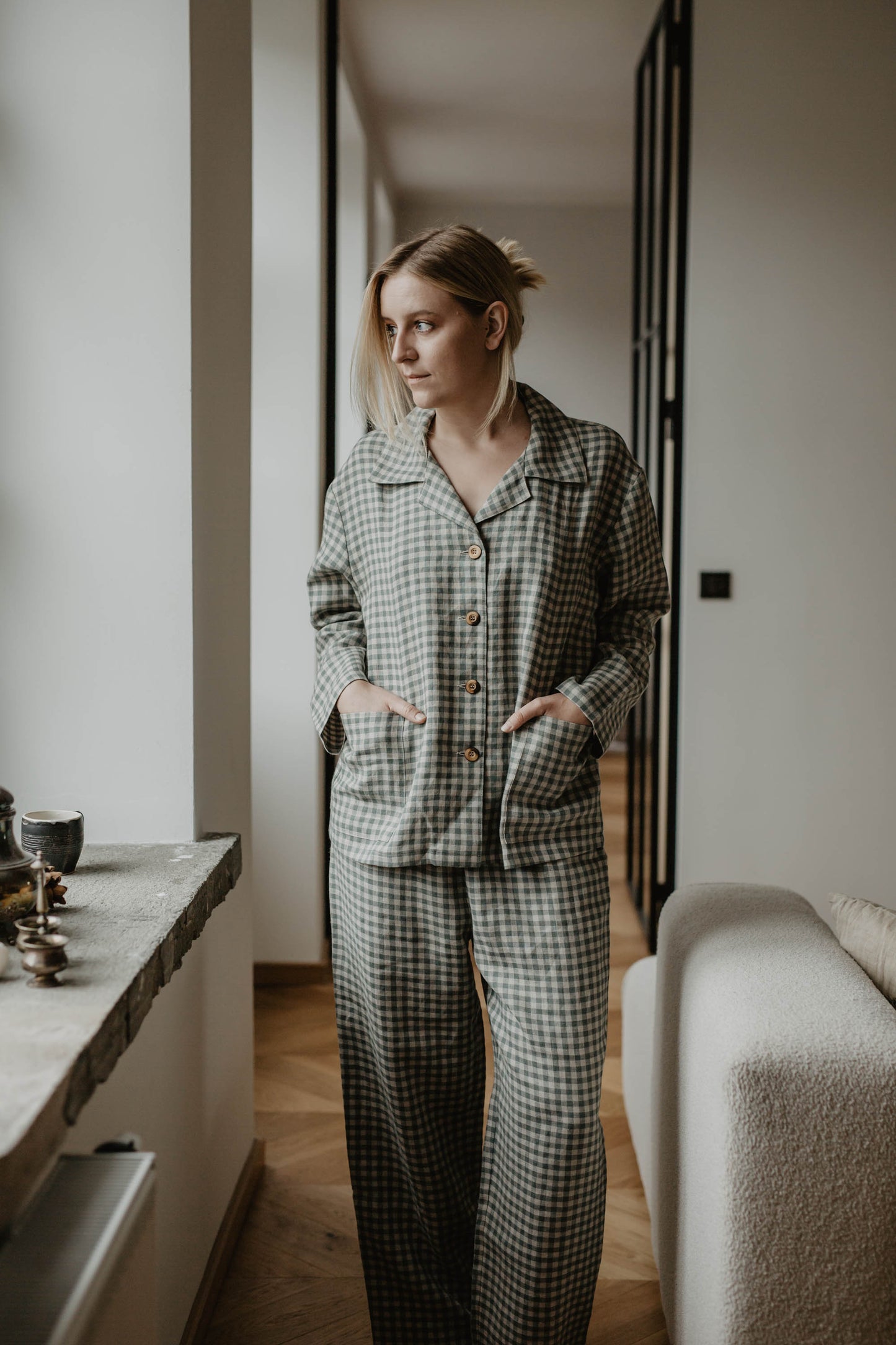 Women's linen pajama set PRAURIMĖ