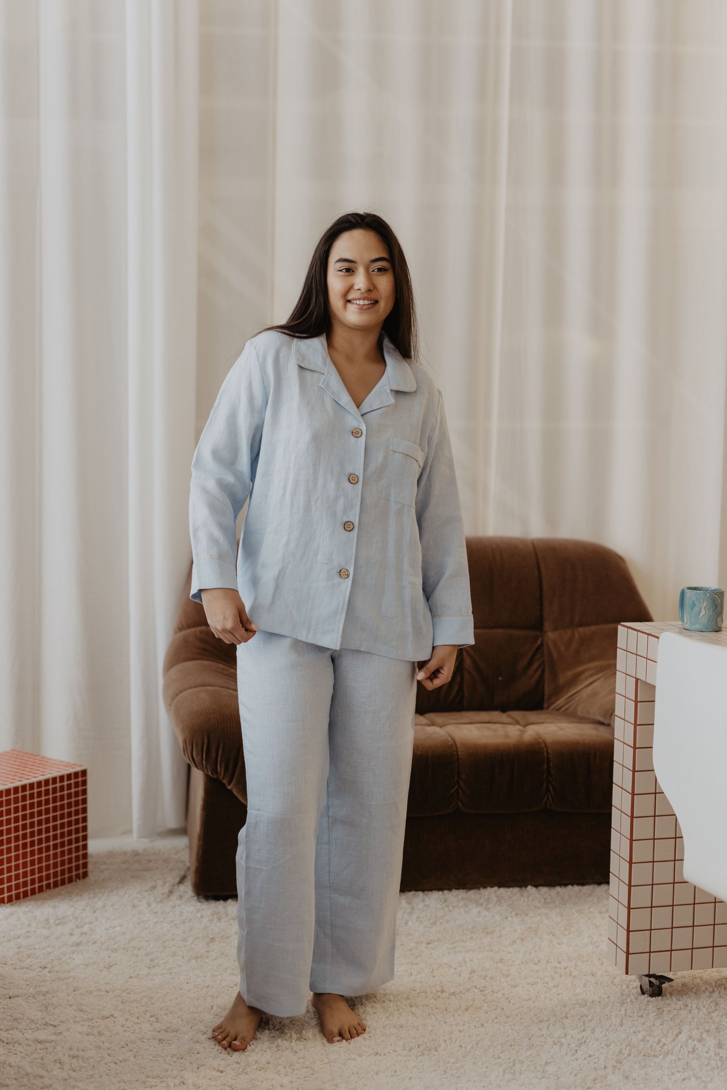 Women's linen pyjama set PILNATIS