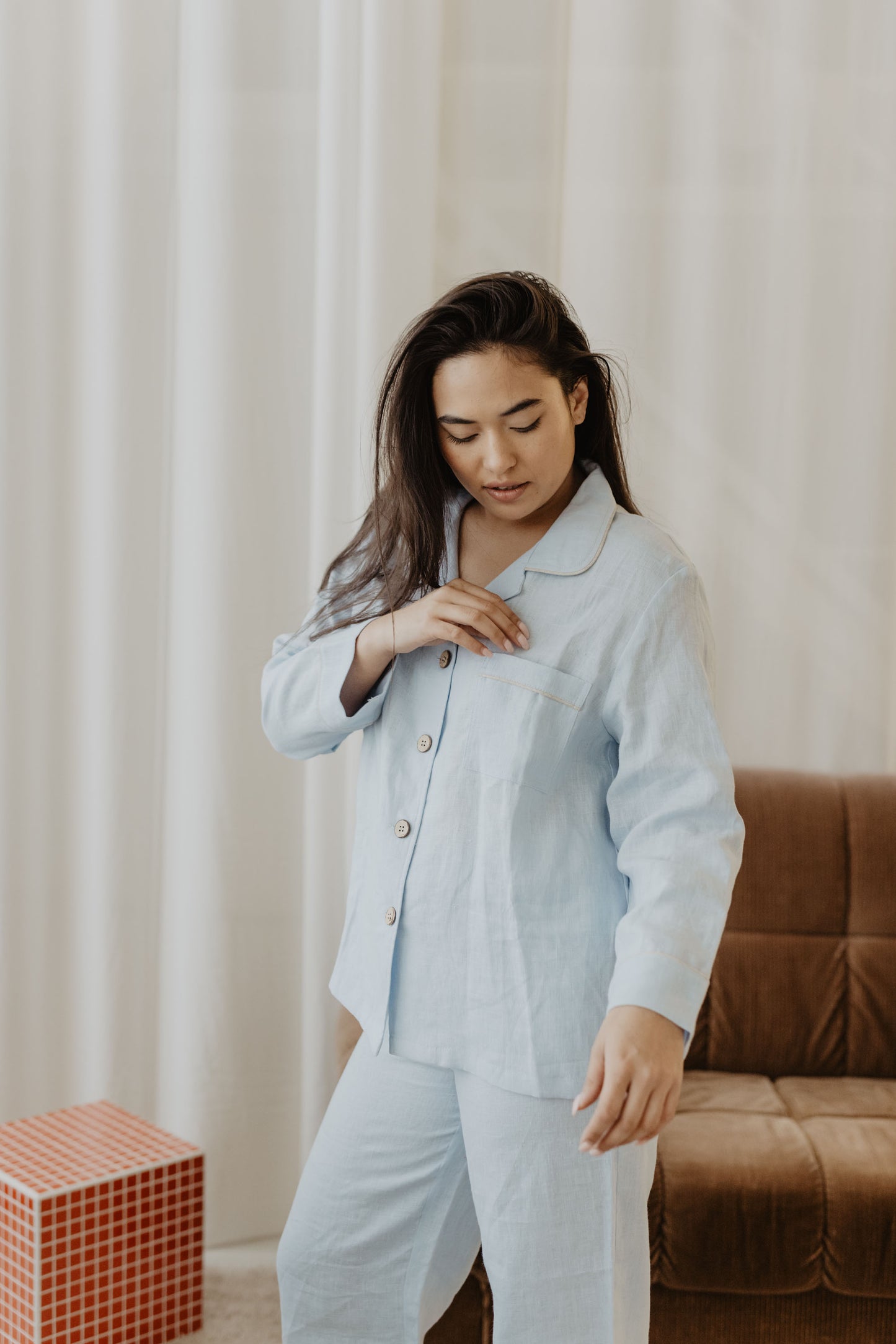 Women's linen pyjama set PILNATIS