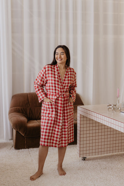 Women's linen bathrobe DELČIA