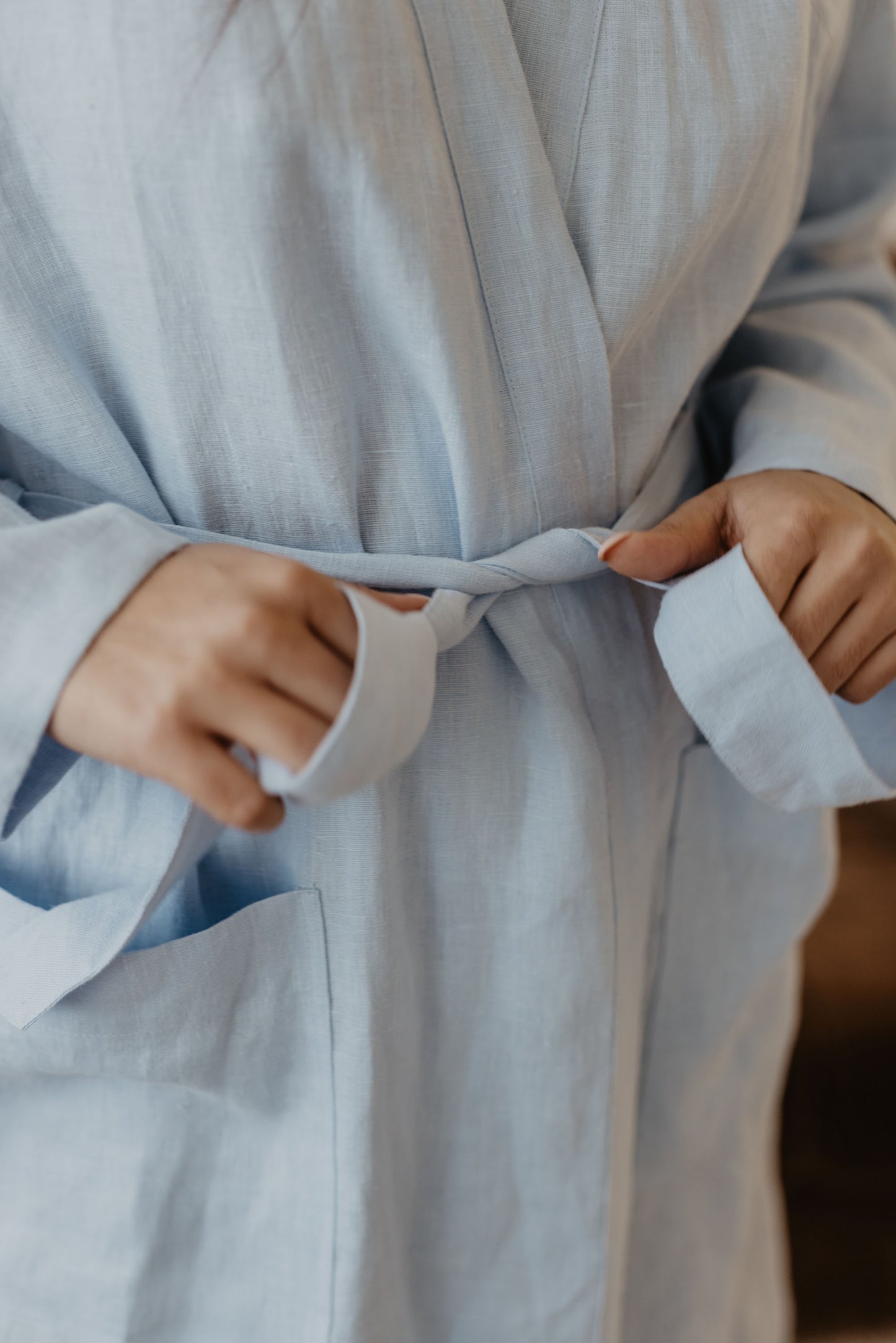 Women's linen bathrobe DELČIA