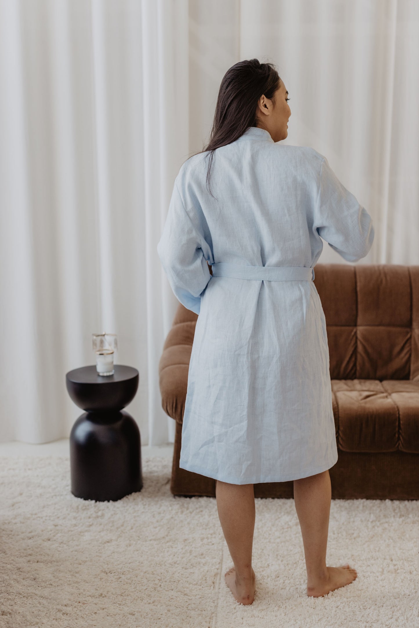 Women's linen bathrobe DELČIA