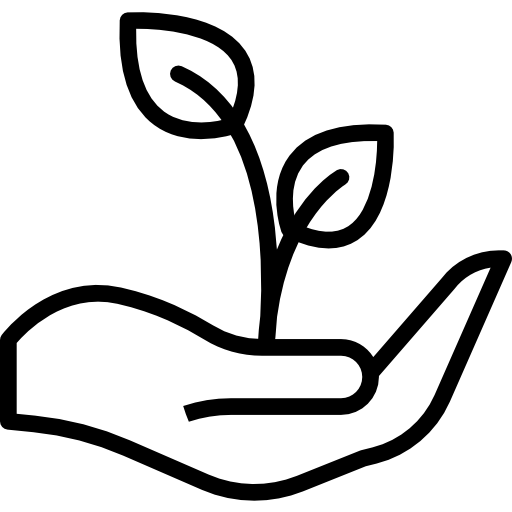 Icon of hand holding plant
