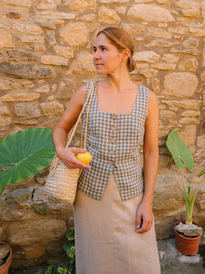 Women's linen vest Dusk