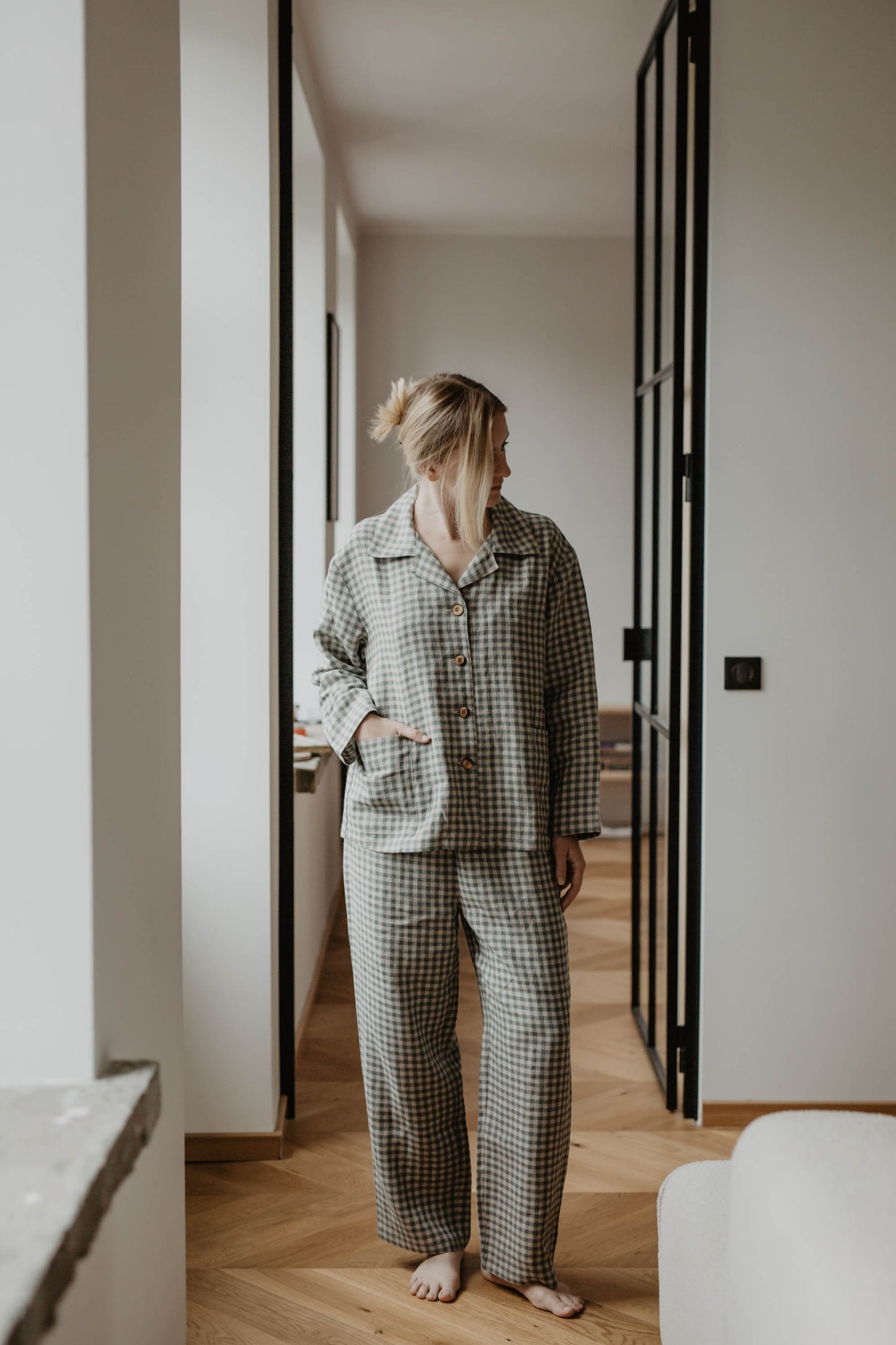 Women's linen pajama set PRAURIMĖ