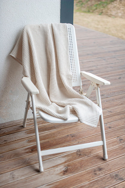 Waffle linen bath towel